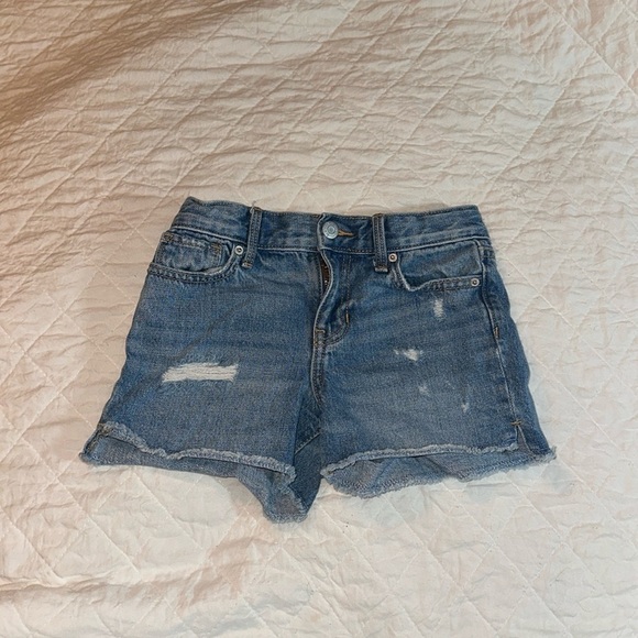 OLD NAVY Hi-Rise Denim Distressed Adjustable Waist Girls Shorts Size 6 - Picture 1 of 5